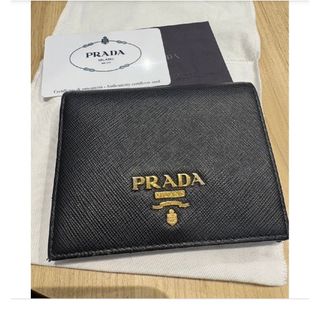 PRADA - 鑑定済み プラダ 財布 二つ折り サフィアーノ コンパクト 三角