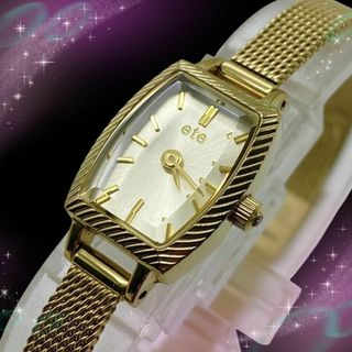 ete - ete 時計 ウォッチコレクション トノーフェイス エンボスレザー