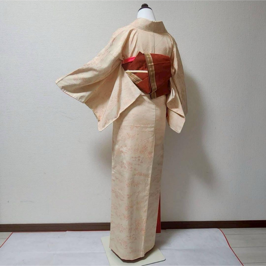 正絹 紬 十日町紬風 小紋 フルセット 4点 未着用 S〜M カ1-5の通販 by