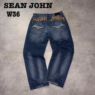 Sean John - ショーンジョン極太バギーヒップホップフェードブルー
