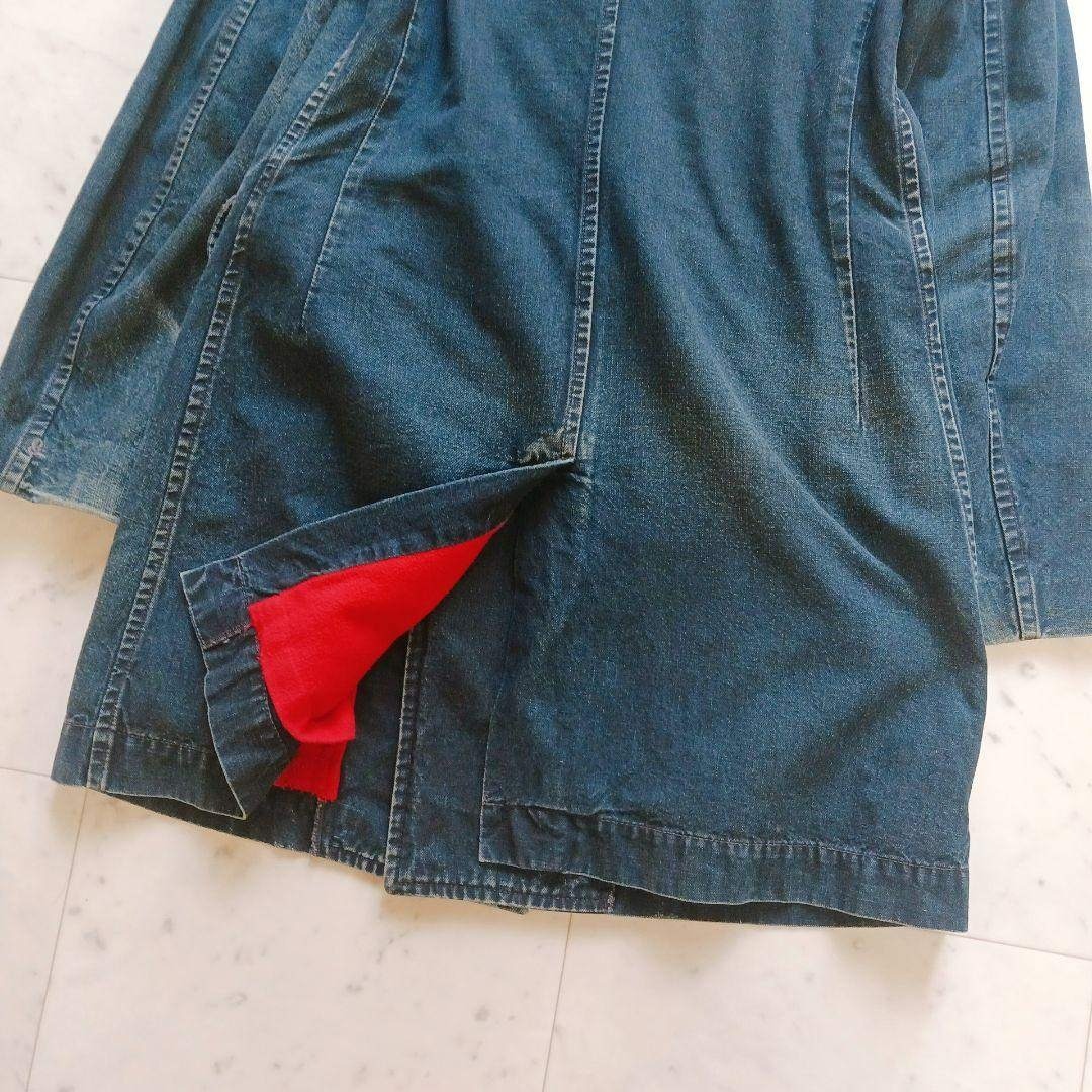 45R - 45R インディゴ デニムコート コーデュロイ襟 ダブルボタンの