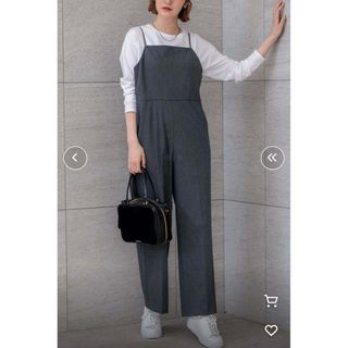 23区 - 23区 ハイストレッチダンボールVネック サロペット