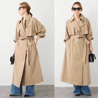 DEUXIEME CLASSE - ドゥーズィエムクラス ギャバ ノーカラー トレンチ