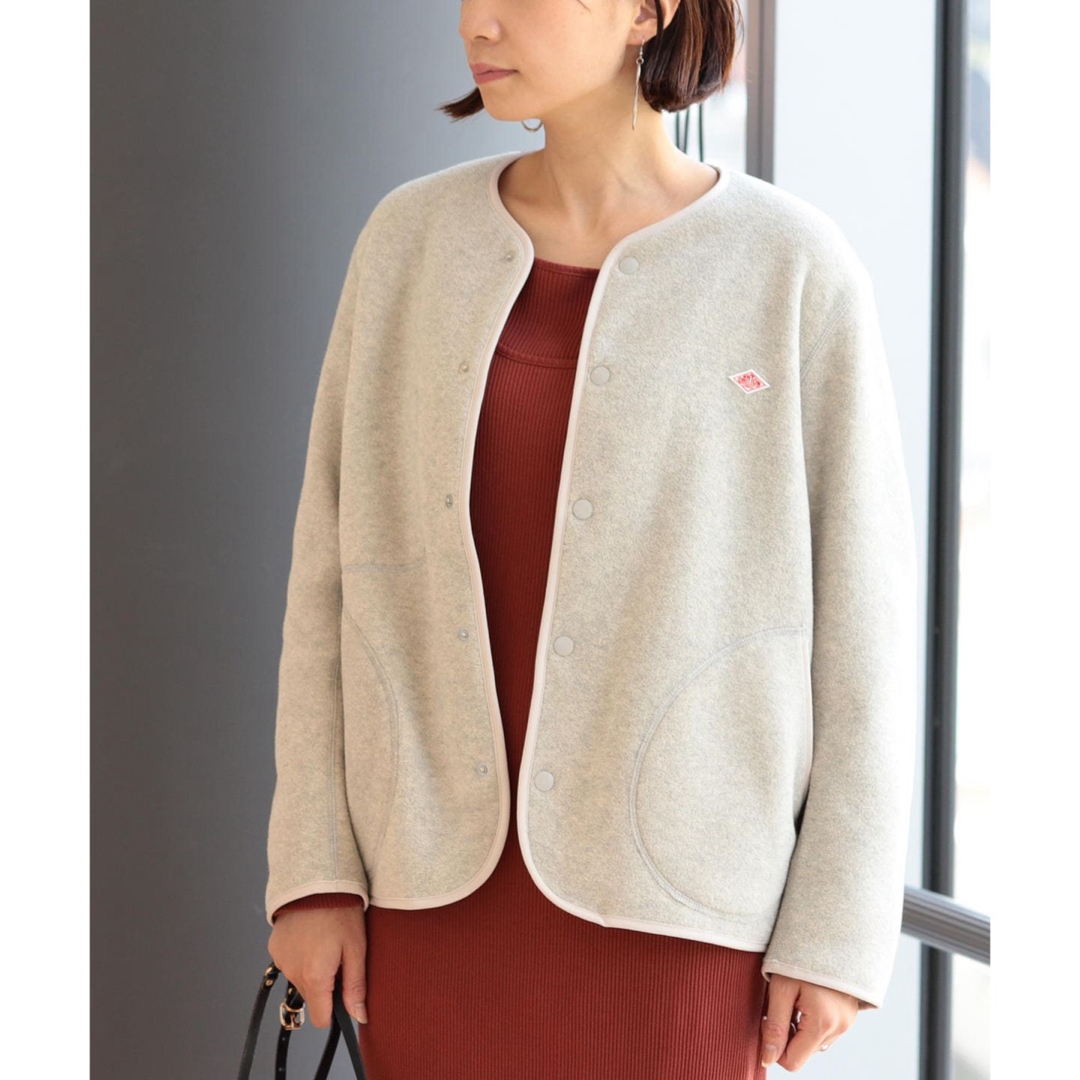 DANTON - 新品 DANTON ノーカラーフリース ジャケット 38 マーブル