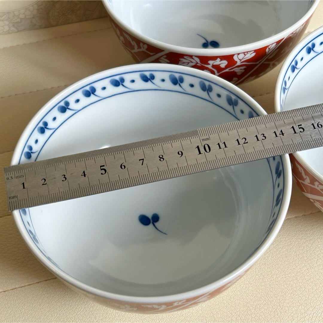 有田焼 - 有田焼 清秀 赤絵唐草 丼ぶり揃 5客セット 色絵 どんぶり