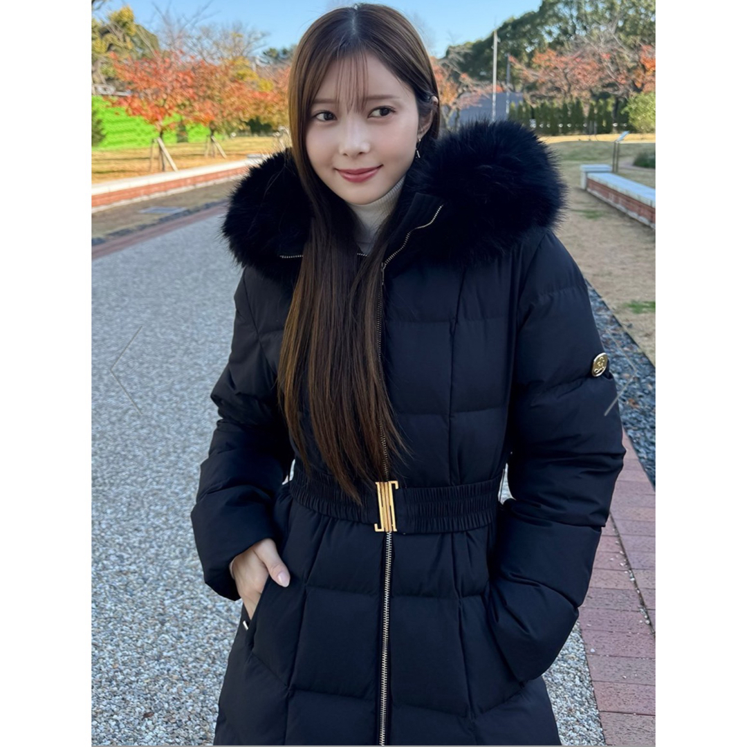 SNIDEL - SNIDEL スタイルアップフレンチダウンロングコート ブラック