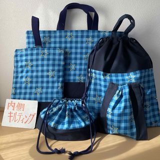 リバティプリント使用×さくらんぼワッペンレッスンバッグ他オーダー