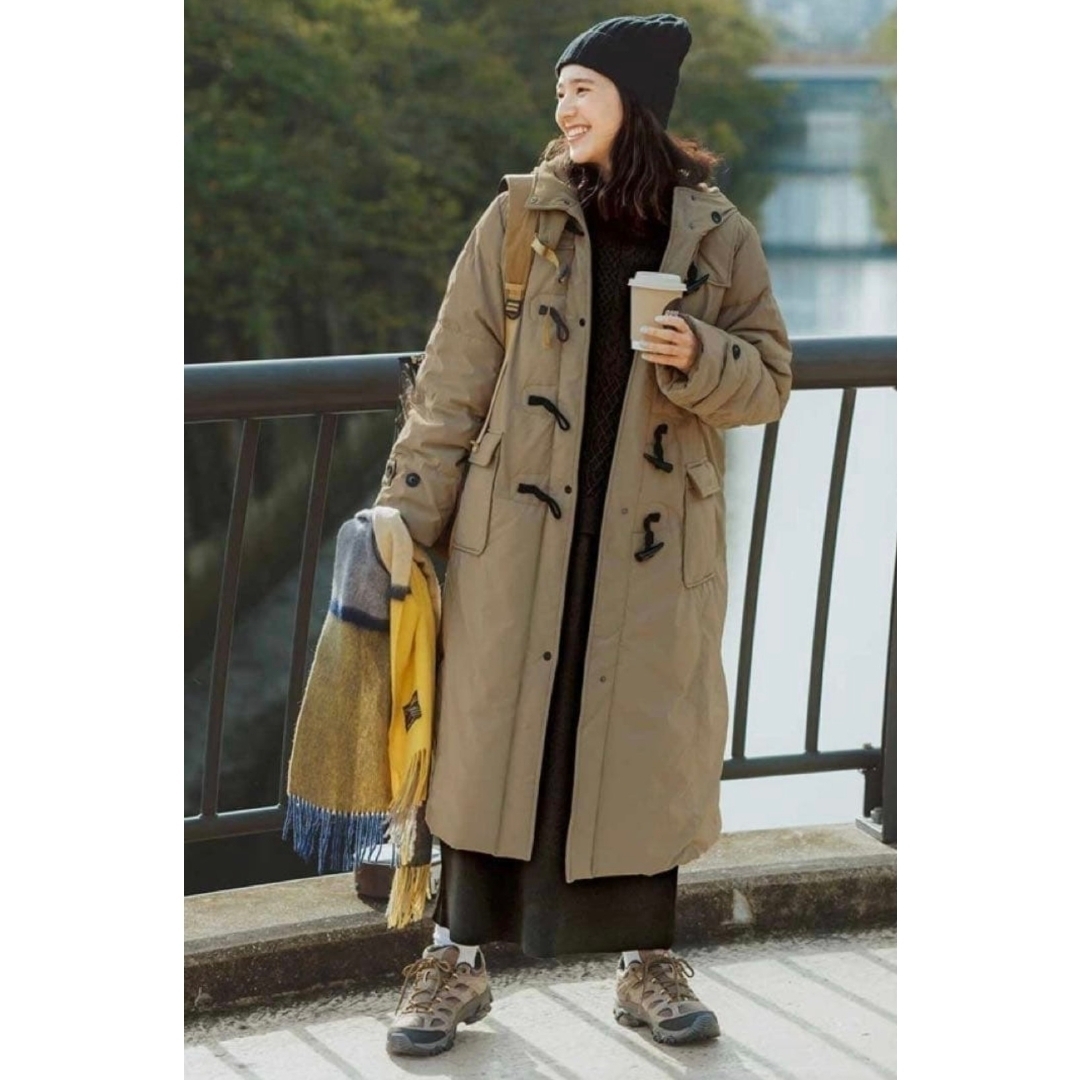 FELISSIMO - リブインコンフォート くぼっち 撥水ロングダッフルダウン