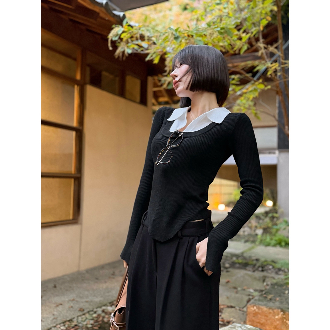 QUNG ダブルカラーラウンドヘムknit クン 今期の通販 by happy♡｜ラクマ