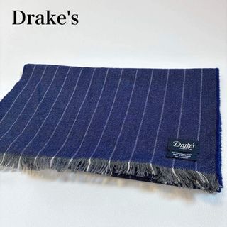 DRAKES - 【新品】ドレイクス DRAKES ウール チェック マフラー グレー