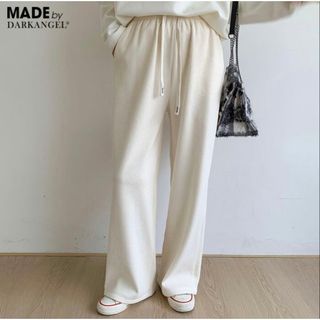 休日と詩 TANDEY タンディ トリトンパンツ/ベージュ コットン イージー