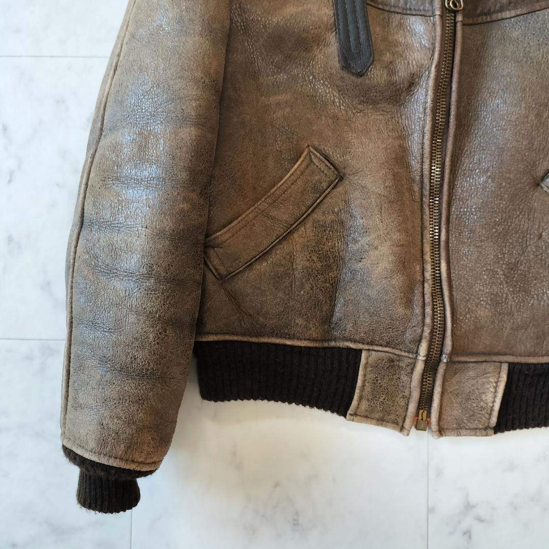 AVIREX - AVIREX B-6 ムートン フライトジャケット 40 L シープスキン