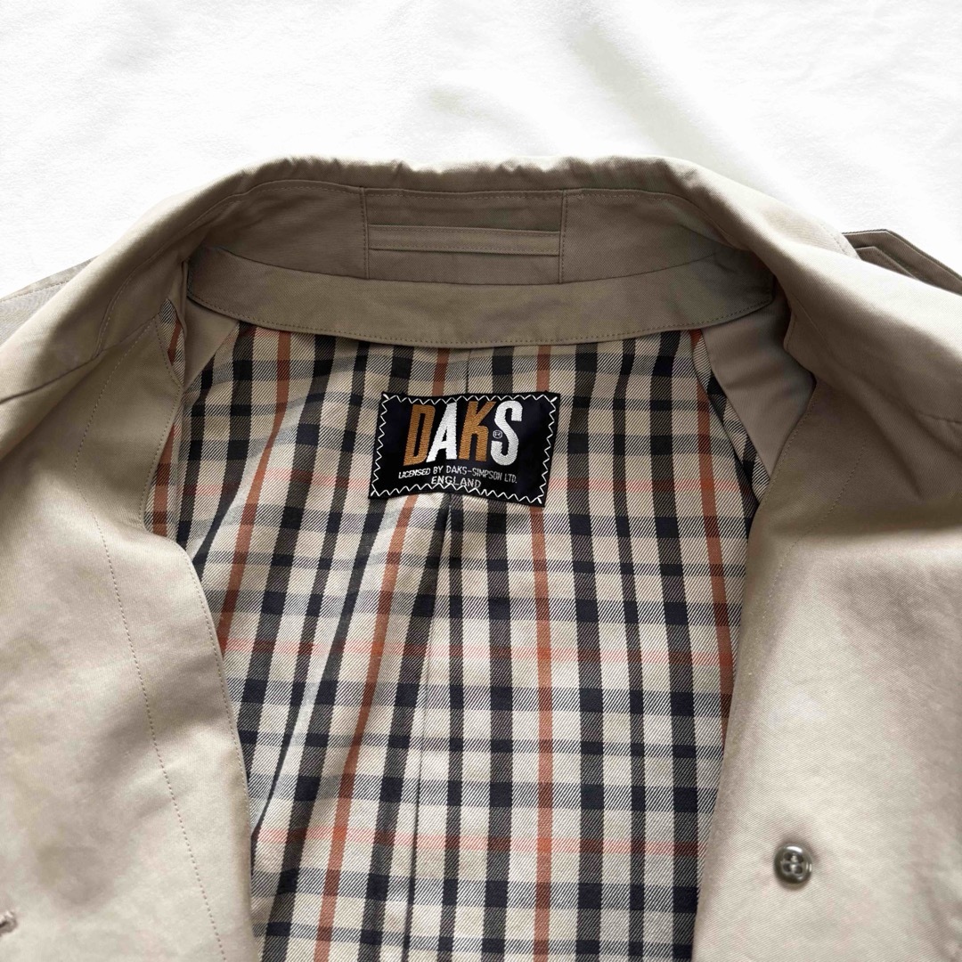 DAKS - 極美品訳あり☆DAKS ハウスチェック ロングトレンチコート