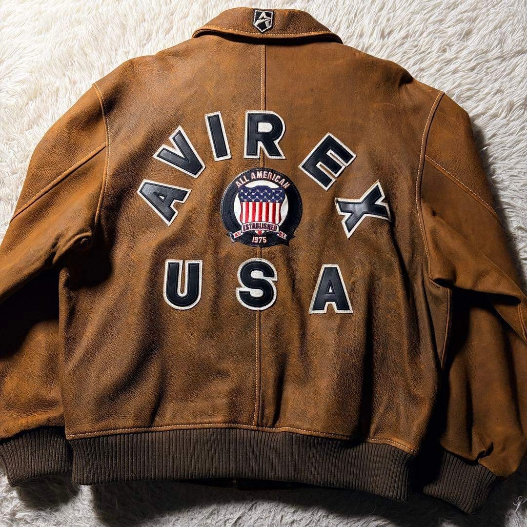 AVIREX - 【雰囲気抜群】AVIREX レザージャケット コマーシャルロゴ