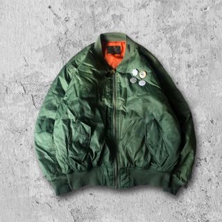 BALMAIN - バルマン A2 フライトジャケット ジップアップ レザー 紺 46