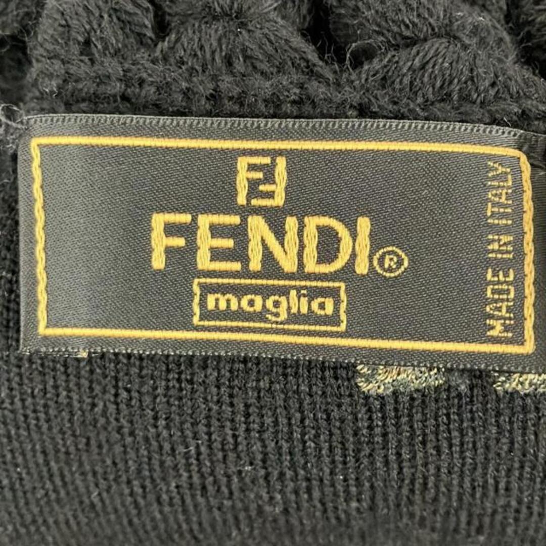 FENDI - FENDI(フェンディ) ストール(ショール)美品 - 黒 ラメ/刺繍