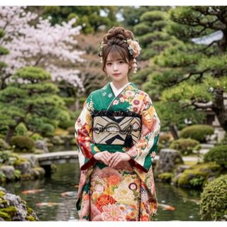 振袖 (グリーン・カーキ/緑色系)のフリマアイテム一覧