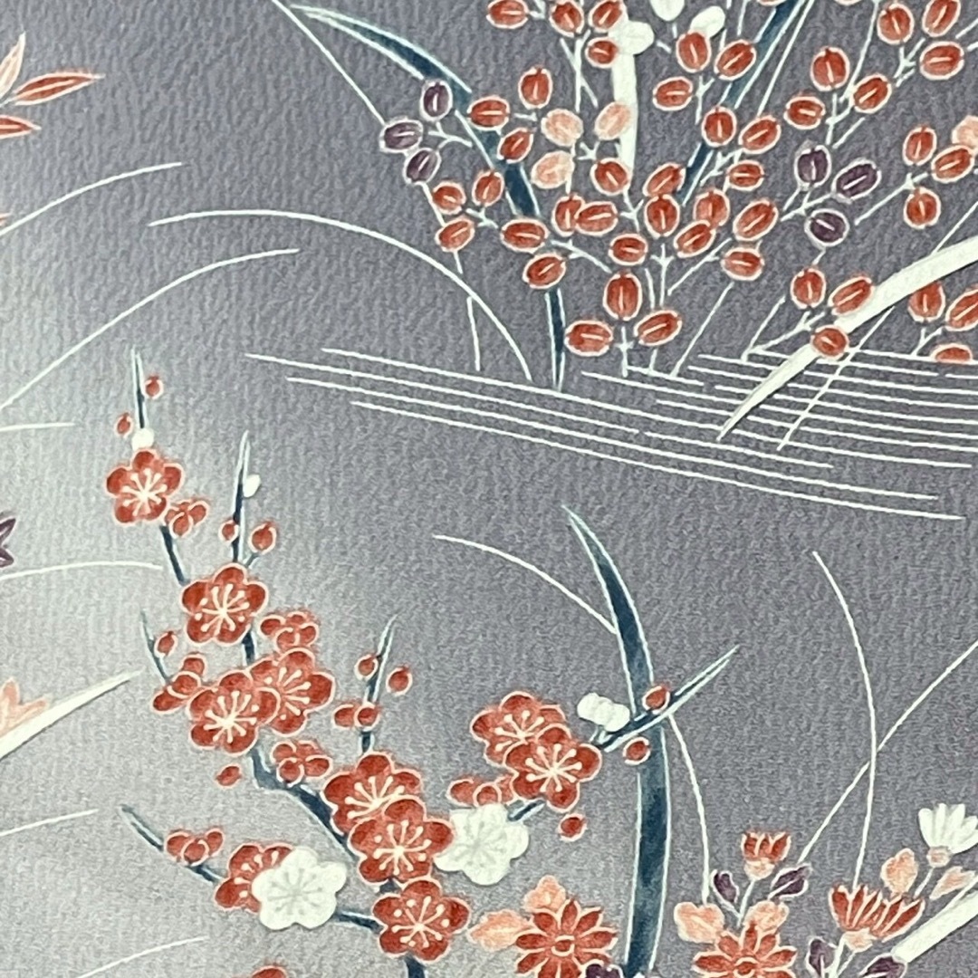 7530］訪問着 美品 流水草花文 ぼかし 幅広サイズ 正絹 着物 袷の通販