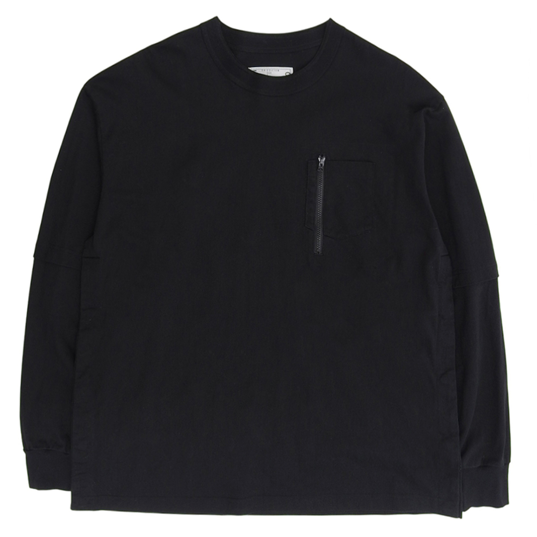 sacai - サカイ 美品 Cotton Jersey L/S T-Shirt トップス メンズ 黒