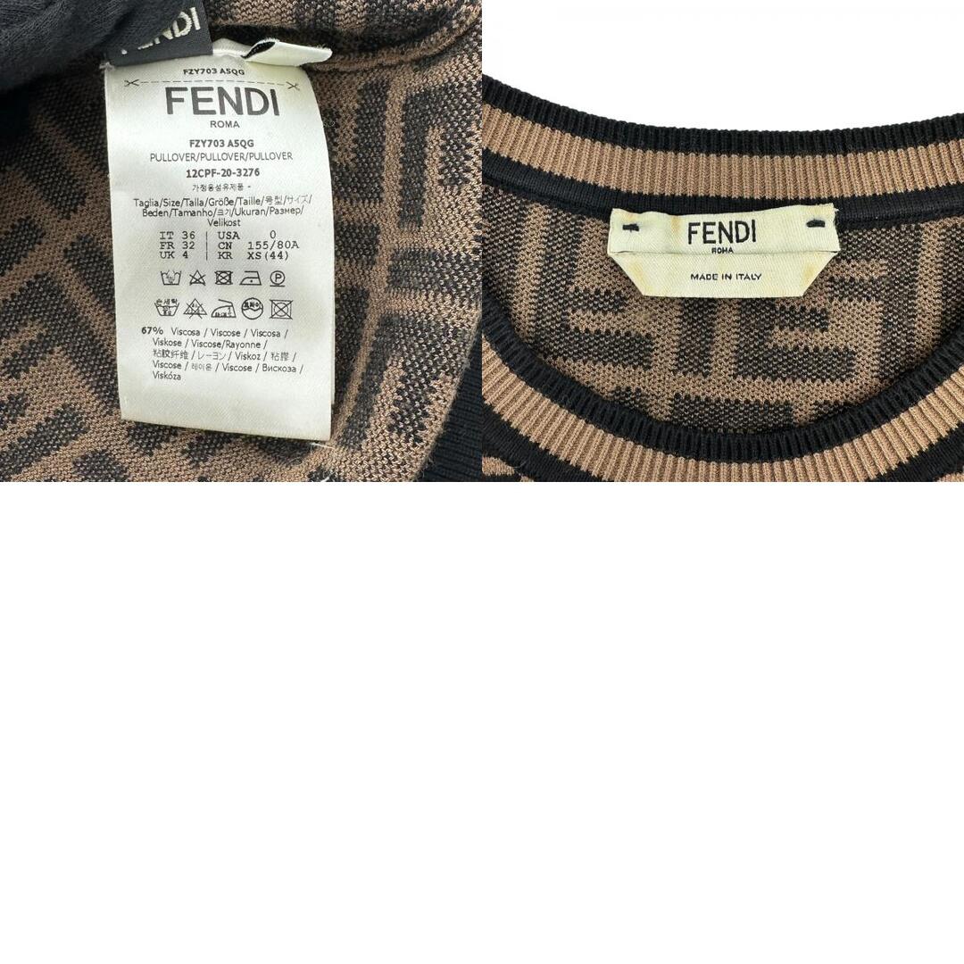 FENDI - フェンディ FENDI FF総柄長袖ニットセーター FZY703 ブラウン