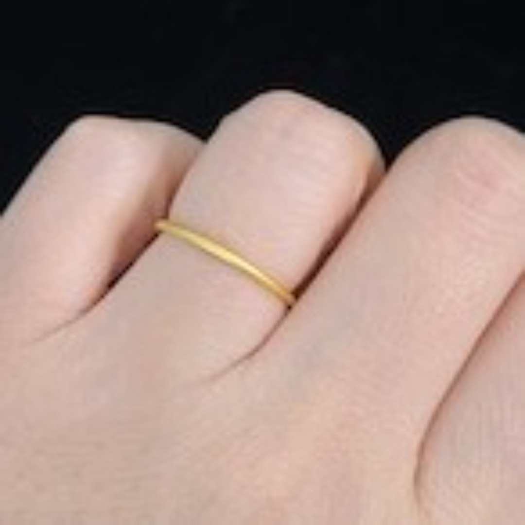 日常の美しさに！24金 K24 リング つや消し シンプル ゴールド 重ね