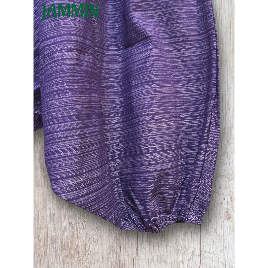 織り柄サルエルパンツ 紫 パープル アジアン サルエルパンツの通販 by