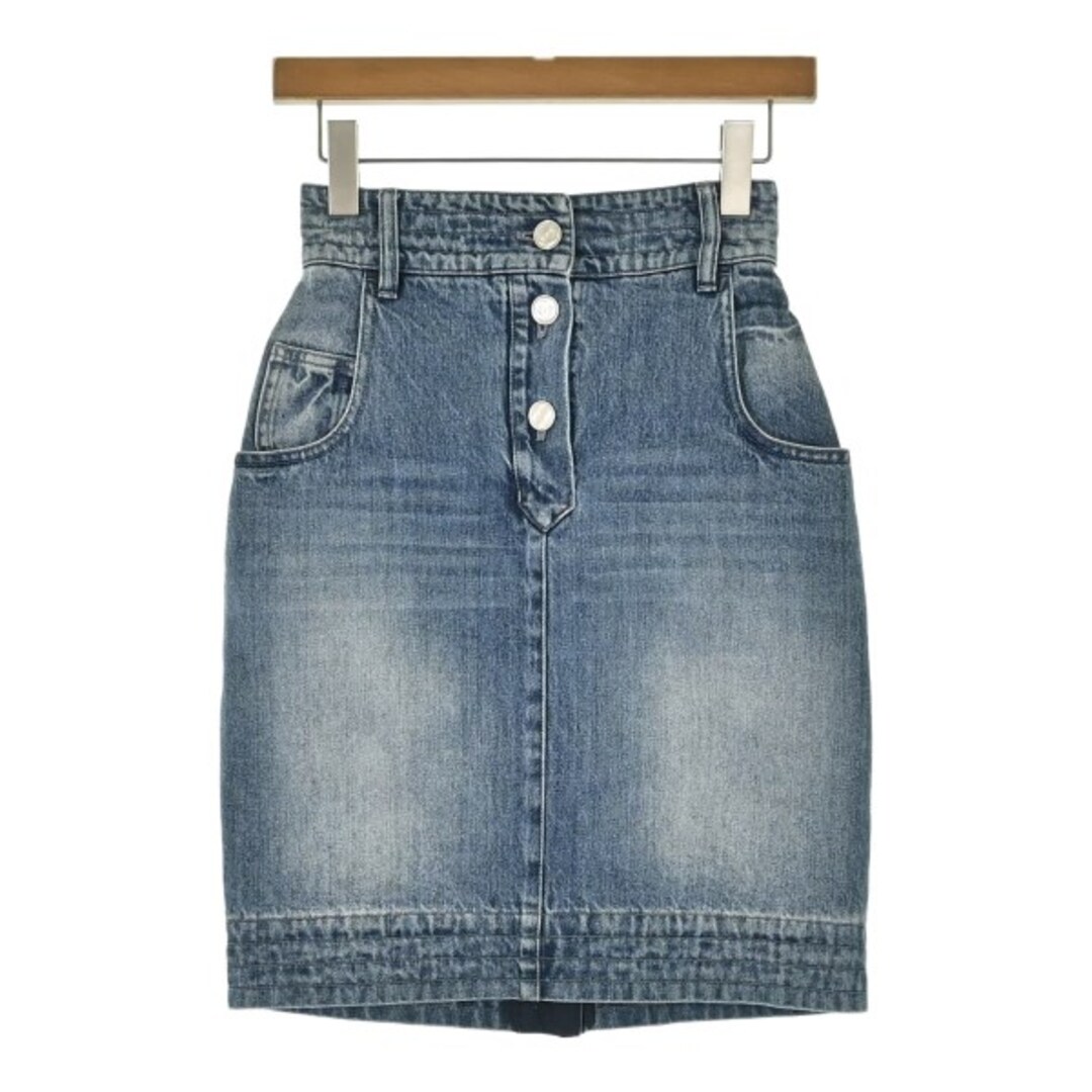CHANEL - CHANEL シャネル ひざ丈スカート XS 青 【古着】【中古