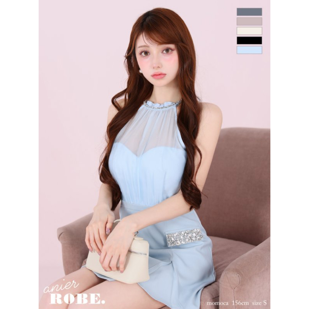 ROBE - anier robe de fleurs キャバドレス XS ブルーの通販 by smn