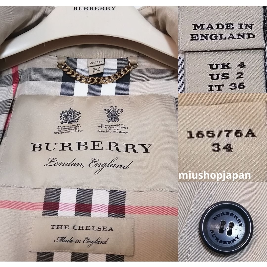 BURBERRY - 本物上質○34サイズ BURBERRY バーバリー トレンチコート