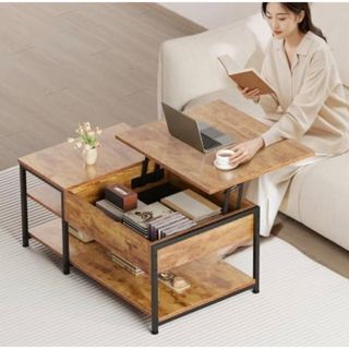 ニトリ - 昇降センターテーブル(Nヒバリ 120 LBR) ニトリ 食卓 在宅