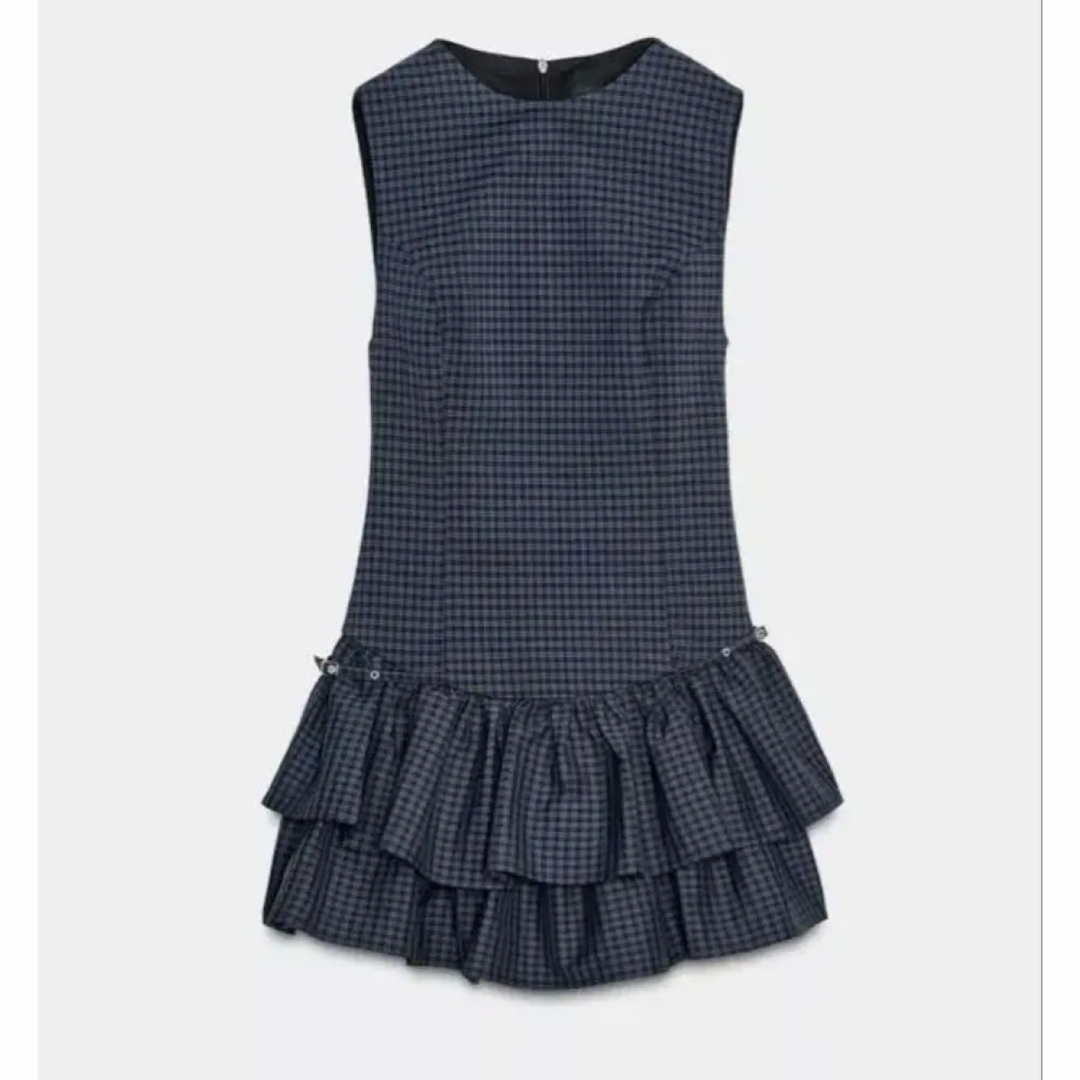 ZARA - フリル付きチェック柄ショートワンピース ZARAの通販 by shop