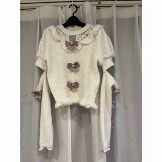 LIZ LISA - lizlisaポンポンリボンレースヨークニットトップスの通販