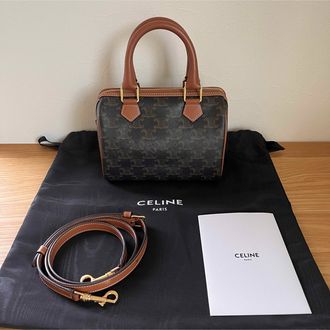 CELINE - 【美品】CELINE スモール ボストン トリオンフキャンバス