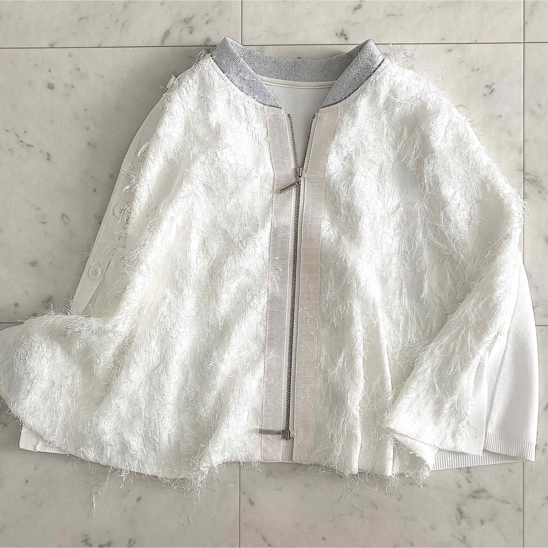 MORABITO - 美品 モラビトプルミエ ボールチェーン ラメ襟 レーヨン