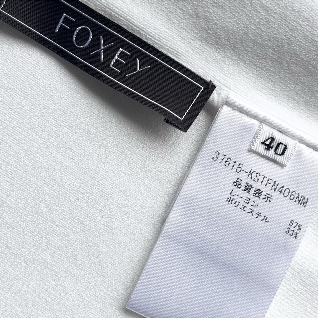 FOXEY - FOXEY 40 ホワイト 衿ニットの通販 by viola🐈‍⬛｜フォクシー