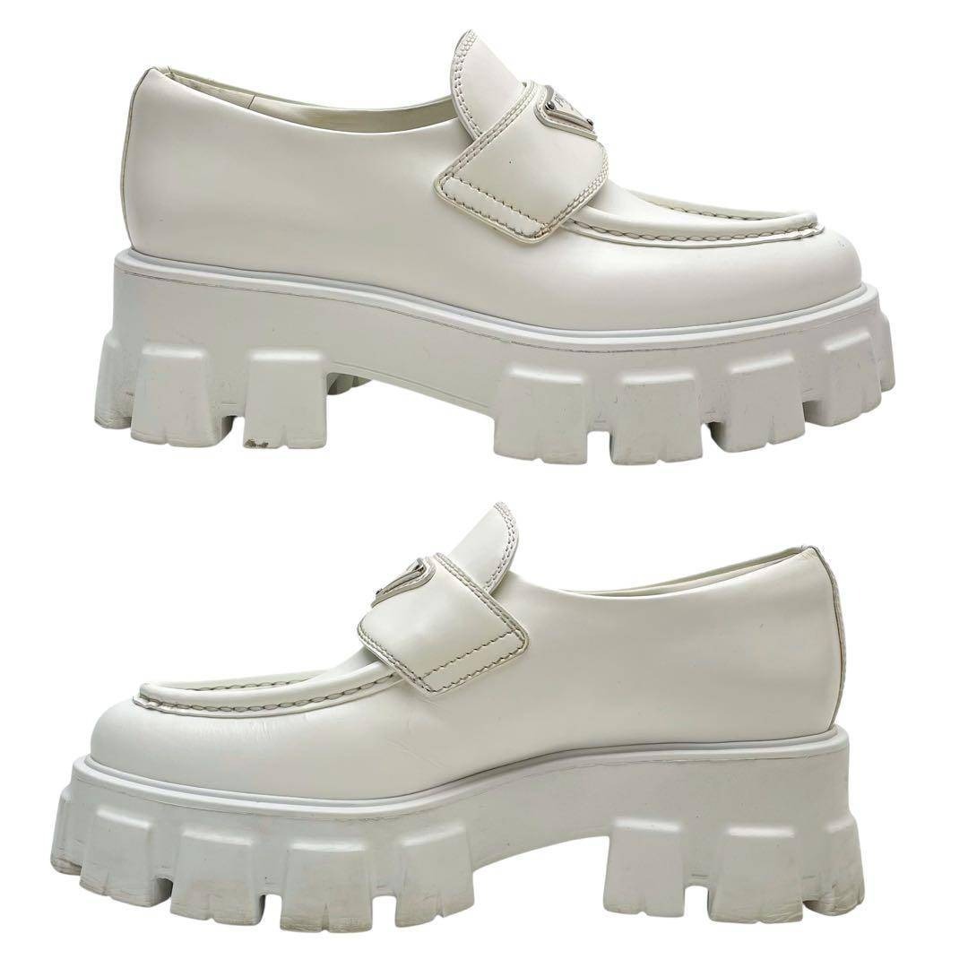 PRADA - 良品 プラダ モノリス 厚底 ローファー ブラッシュドレザー