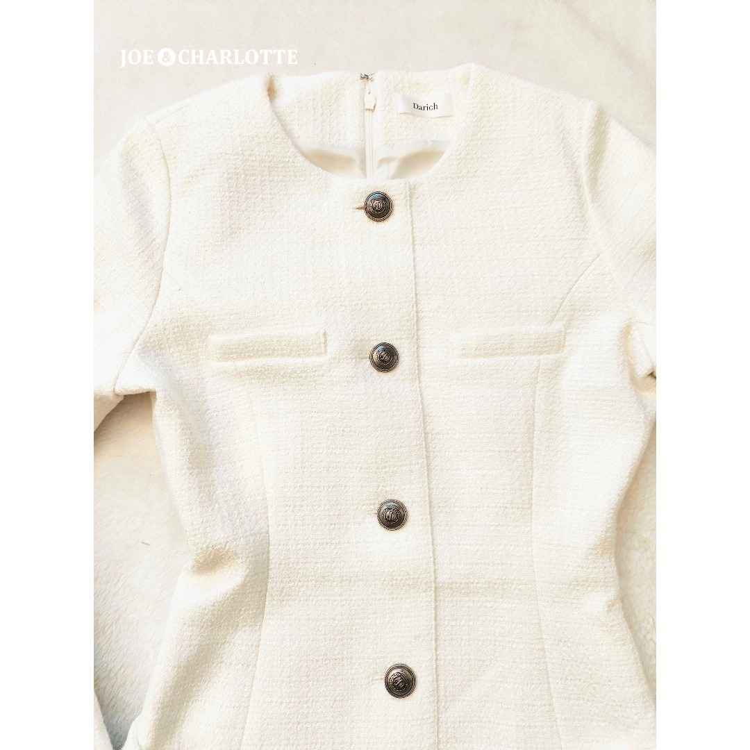 Darich - ダーリッチ darich ボックスプリーツツイードミニワンピース