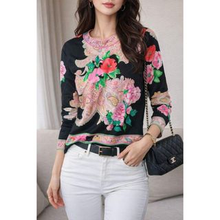 LEONARD - 【レオナール】総柄 シャツ カットソー M 花柄 ボタニカル