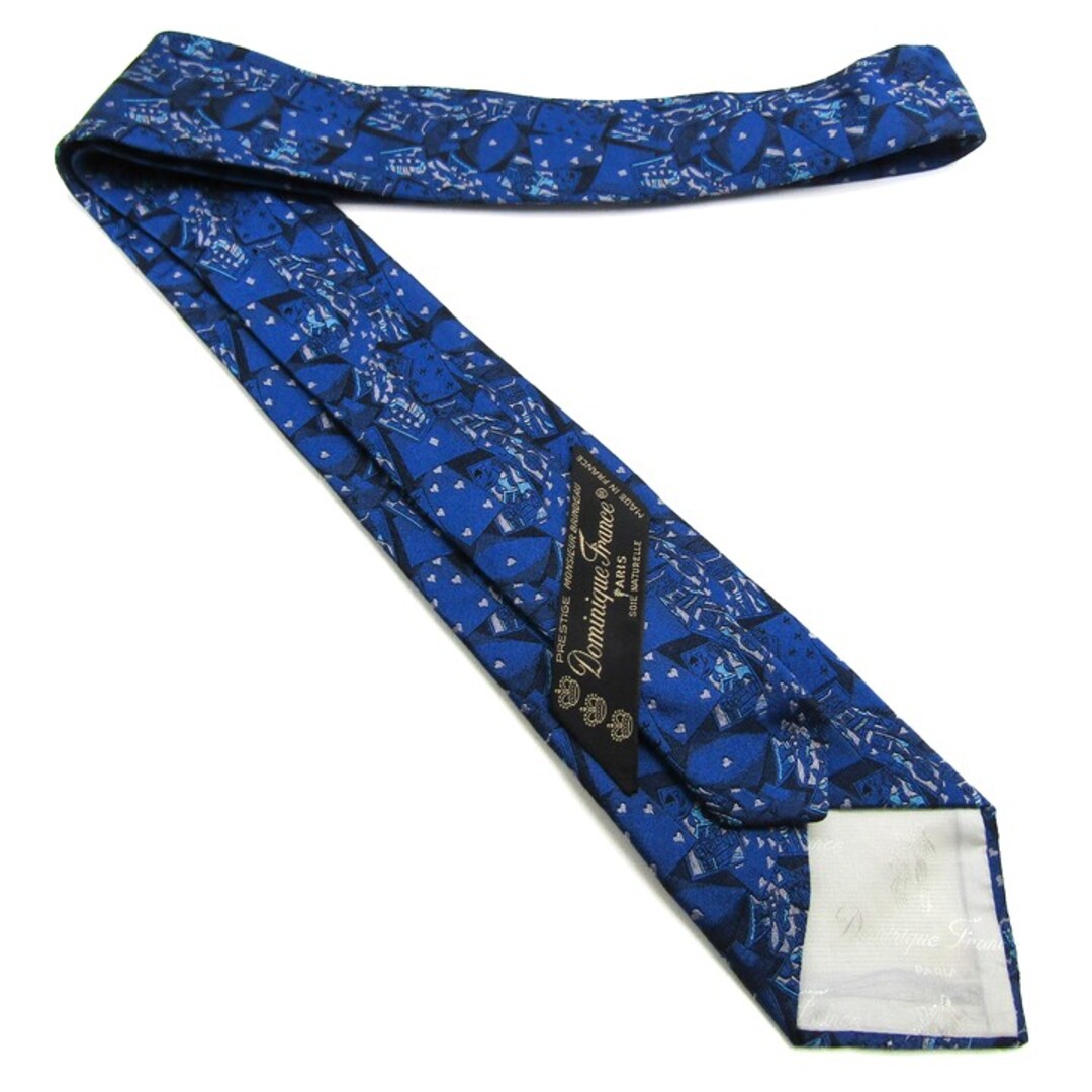 ドミニクフランス クラウン ブランド ネクタイ 総柄 パネル柄 シルク