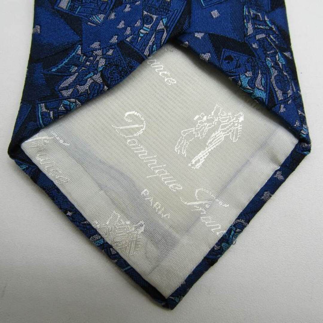 ドミニクフランス クラウン ブランド ネクタイ 総柄 パネル柄 シルク