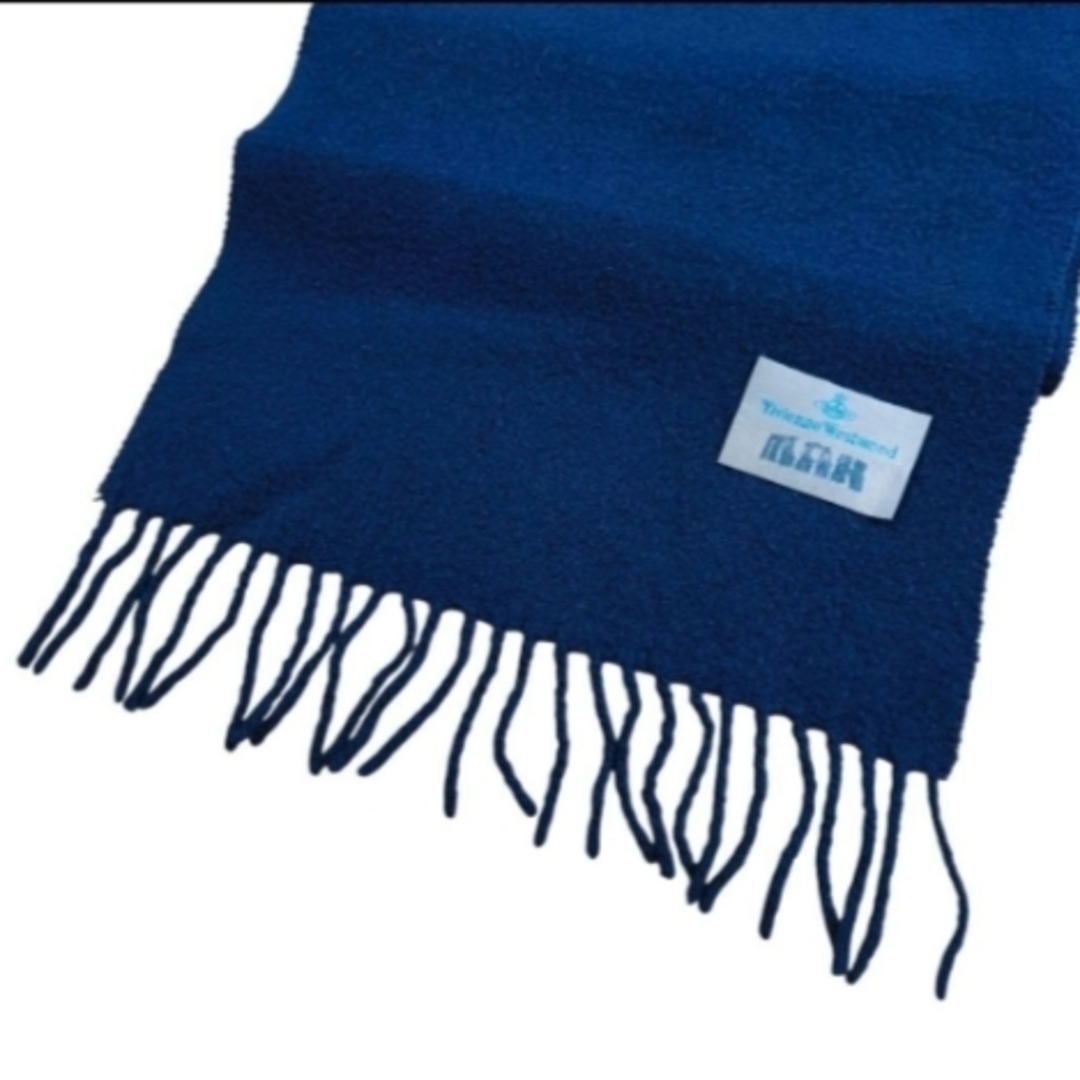 Vivienne Westwood - ヴィヴィアン MAN マフラー ネイビー ロゴ オーブ