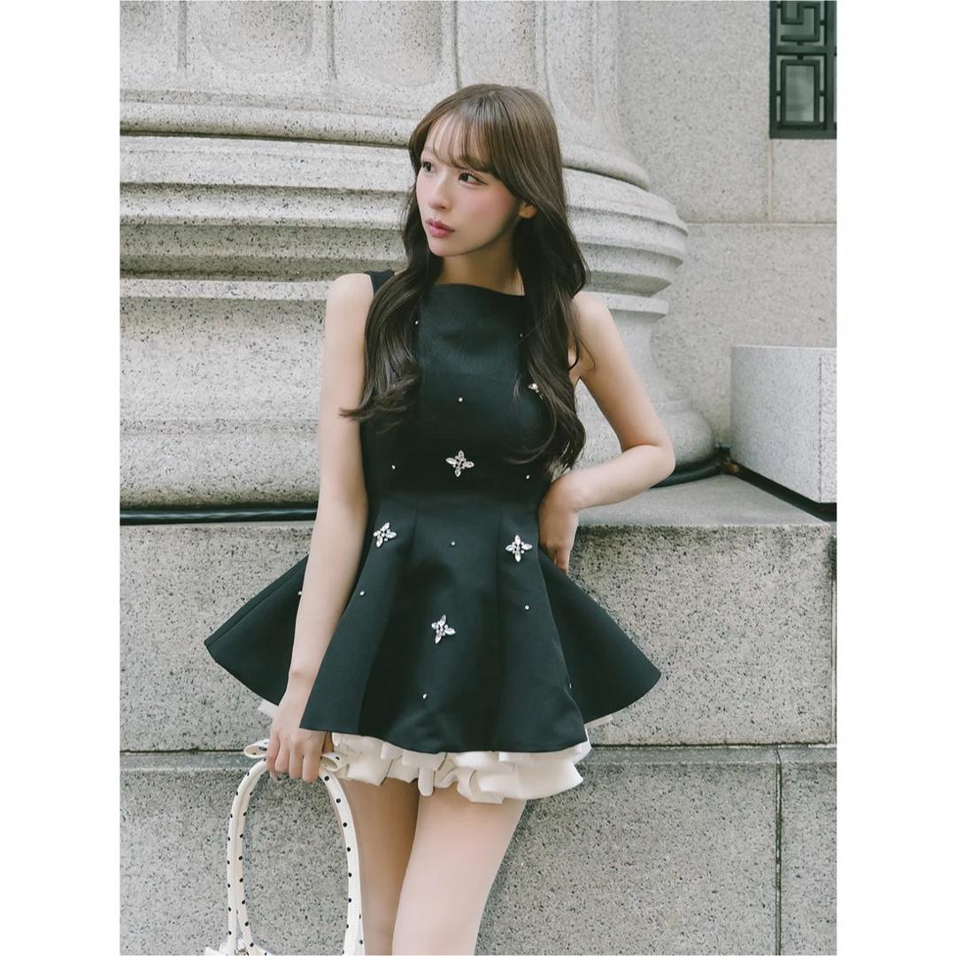 Darich - 新品タグ付 ダーリッチ ビジューフレアバルーンミニドレス