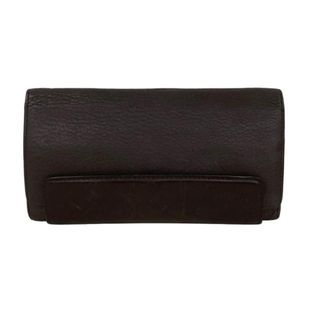 Kitamura - キタムラの長財布 濃紺に白いステッチ 犬マーク付き 本革