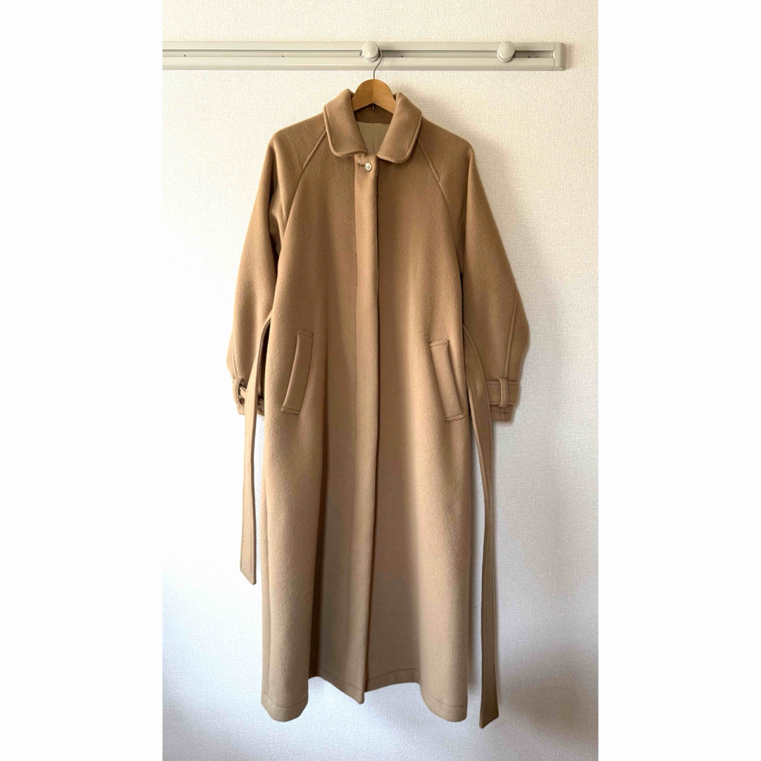 希少】foufou フーフー ウール ステンカラーコート キャメル ベルト