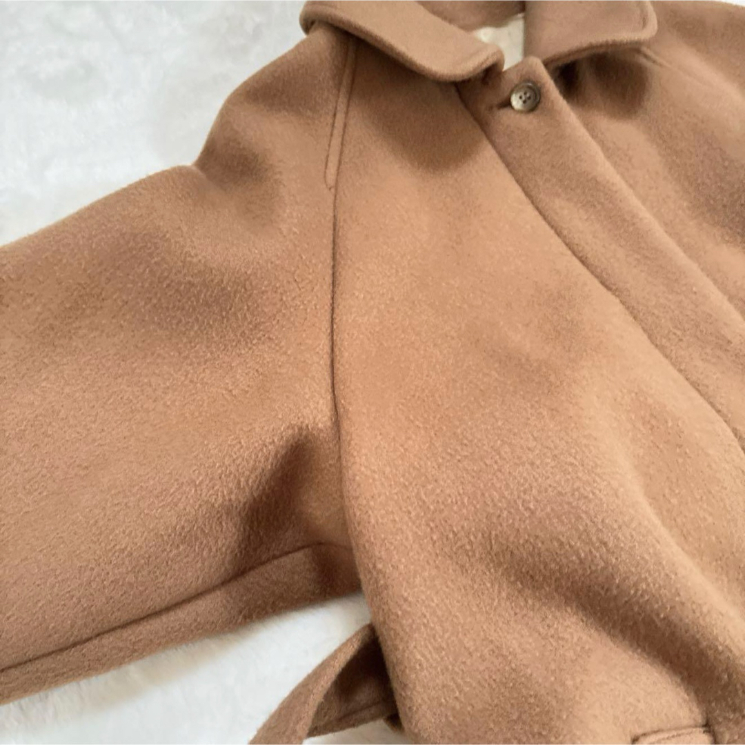 希少】foufou フーフー ウール ステンカラーコート キャメル ベルト