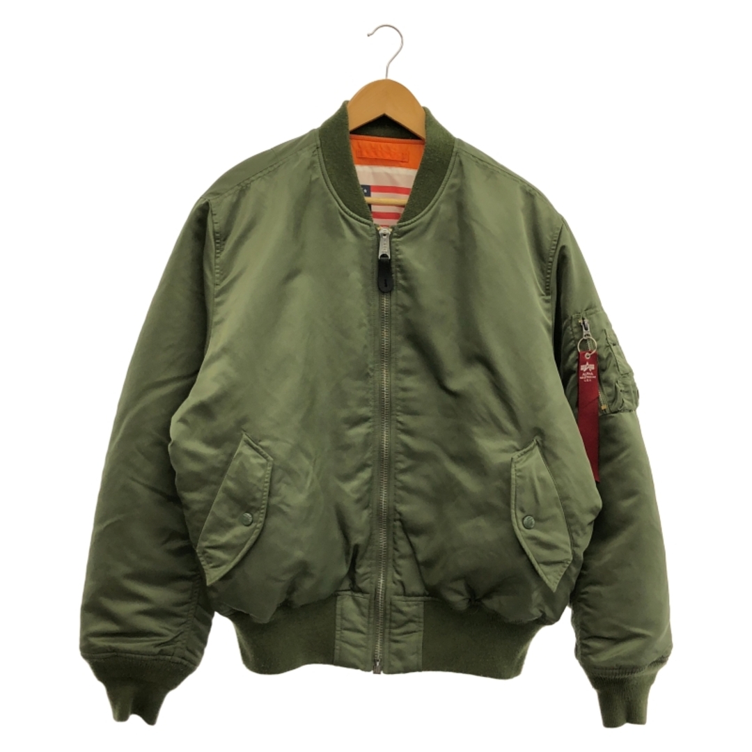 alpha - 【中古】ALPHA リバーシブル MA-1 サイズL カーキ アルファ[91