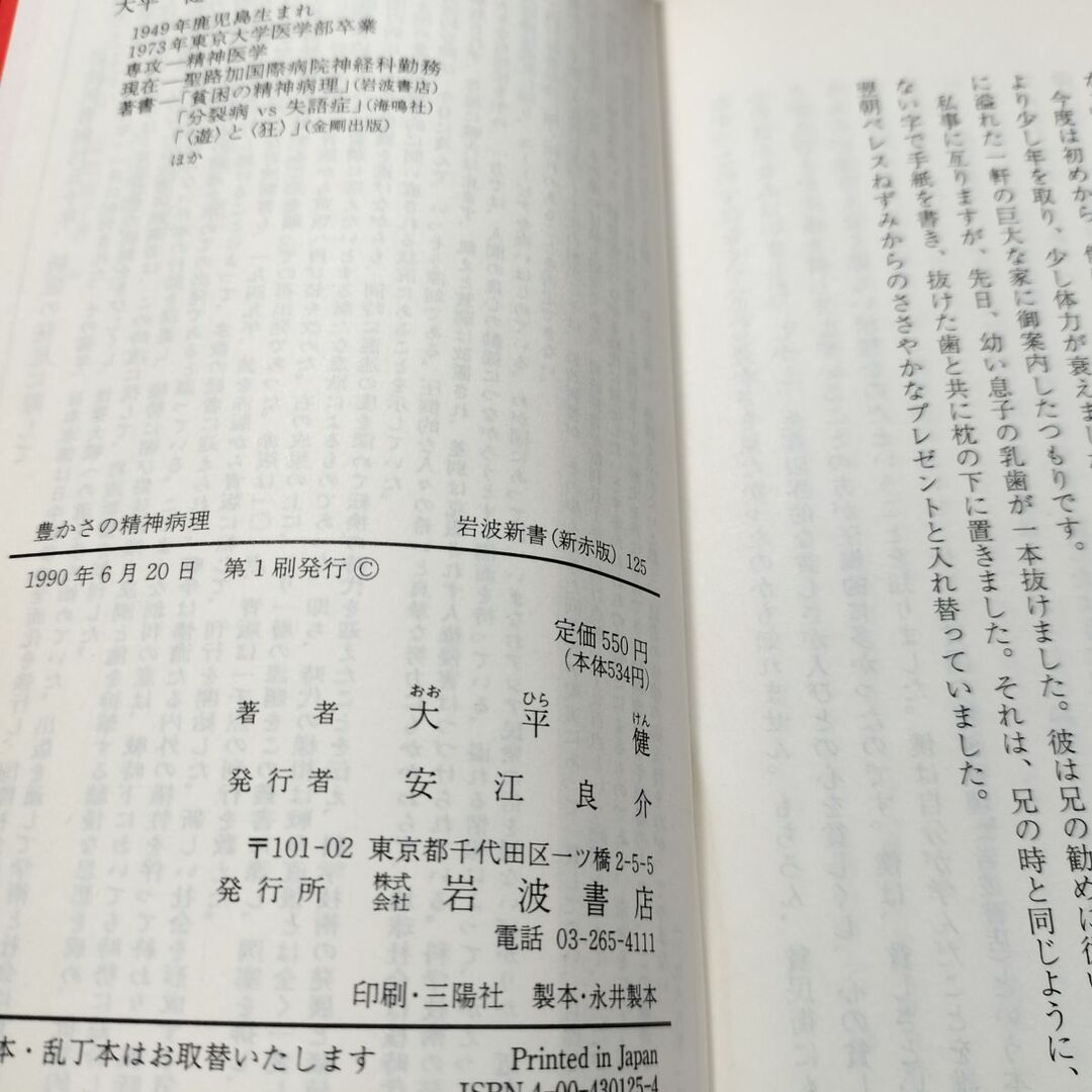 8-1 豊かさの精神病理 (岩波新書 新赤版 125) ヤケ シミあり 大平 健