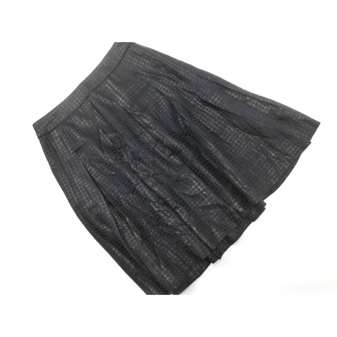 BURBERRY - BURBERRY バーバリー シルク混 チェック タック フレア