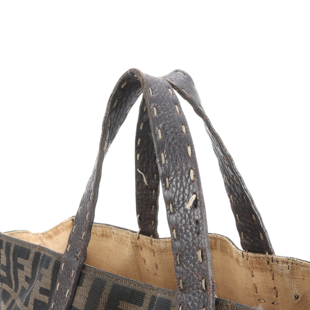 FENDI - フェンディ ズッカ 8BH173 レザー ナイロン トート バッグ