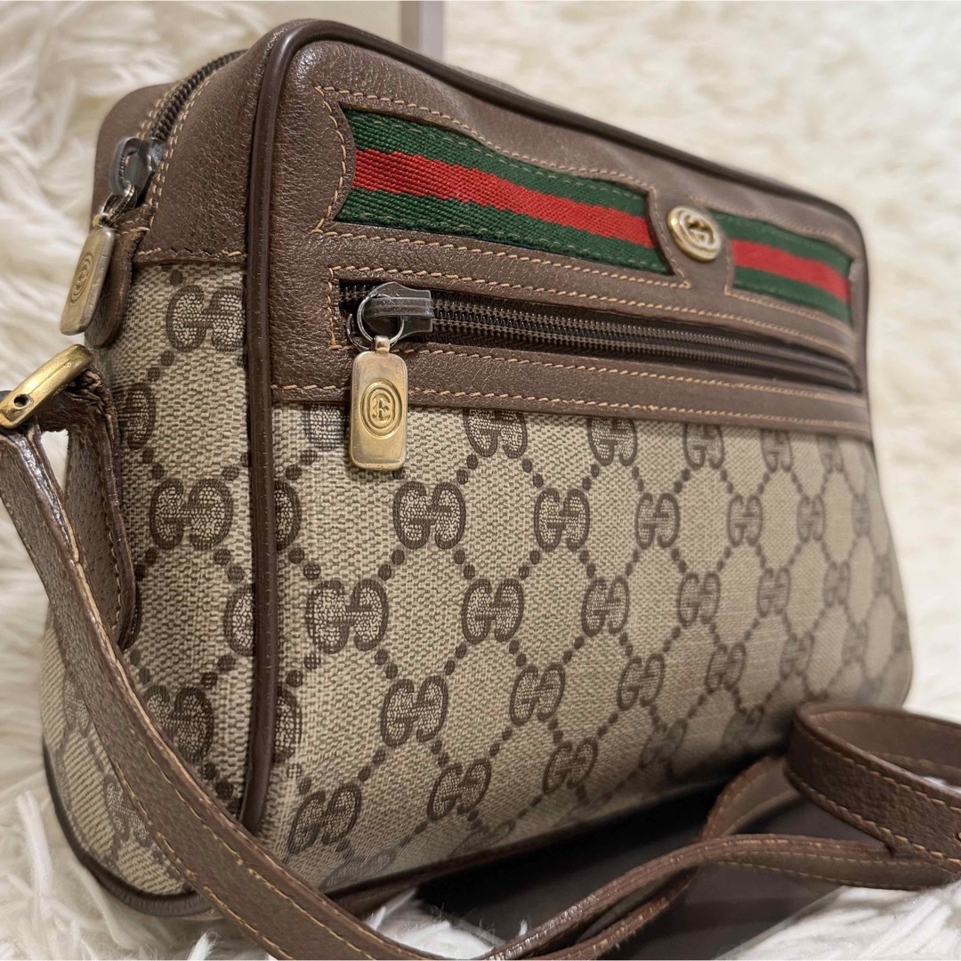 GUCCI - 希少 グッチ シェリーライン GG キャンバス レザー ショルダー